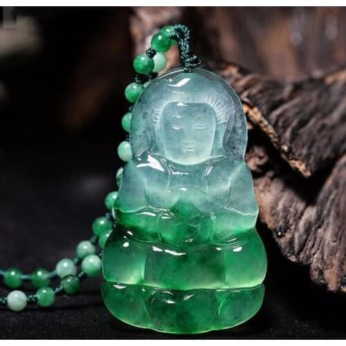 Hot Selling Natural Men Women Fine Jade Carved Pendant White Green Jadeite Necklace Jewellery Fashion Amulet Gifts Unisex