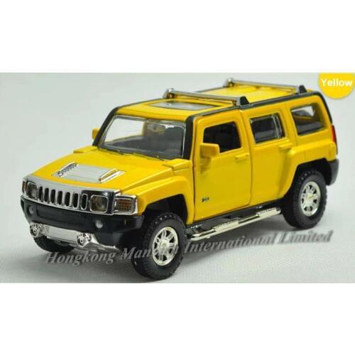 1:32 Scale Alloy Diecast Car Model For Hummer H3 Collection Model Pull Back Toys Off-road Vehicle Car With Sound&Light