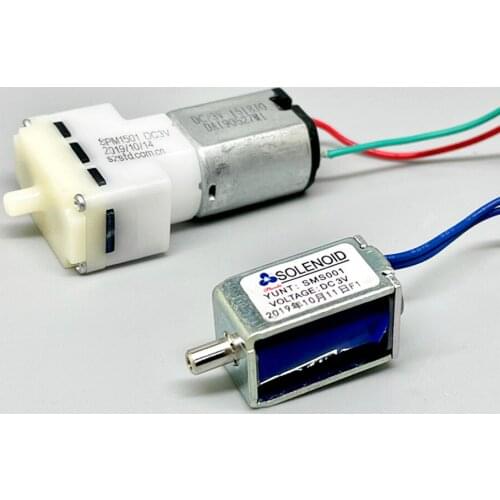 DC 3V 030 Micro Air Pump + Normally Open Solenoid Valve Kit Aquarium Mini Oxygen Pump for Wrist Sphygmomanometer Accessories