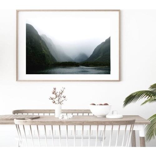 Milford Sound Prints New Zealand Mountain Landscape Photography Canvas Poster Wall Art Painting Nordic Decoration Home Decor