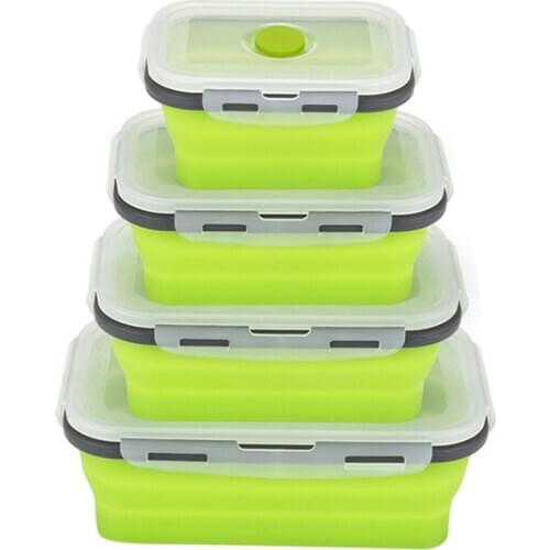 350/500/800/1200ML Multifunctionele Lunchbox Siliconen Kom Vouwen Opvouwbare Draagbare Voedsel Opslag Container Servies Hogard