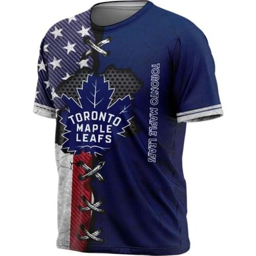 Toronto fashion casual men Maple Leafs t-shirt American flag stitching leaf print cool tops
