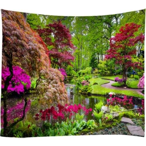 Natural Landscape The Primeval Forest Woods Towering Teees Tapestry Wall Hanging Bed Spread Beach Towel Table Cloth Yoga Mat