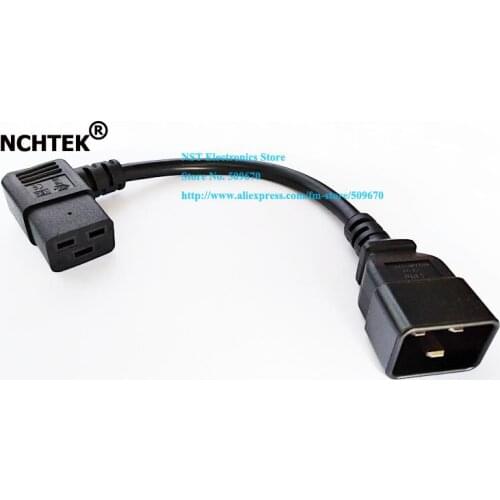 NCHTEK 16A Right Angled C19 Female to C20 Male Power Extension Adapter Cable For PDU UPS/Free Shipping/3PCS
