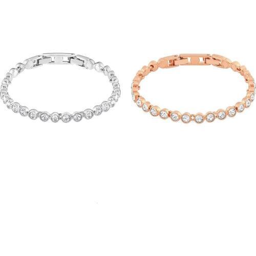 2019 new womens Tennis Bracelet delicate edges inlaid with transparent glass