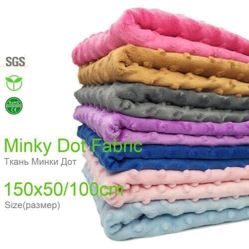 New Arrival Super Soft Minky Dot Fabric Handwork Sewing Kid Winter Clothes Thickness Antipilling Plush Fabric Eco-friendly