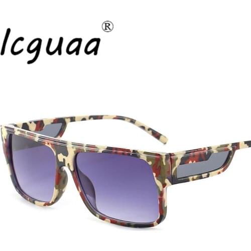 Oversized Square Sunglasses Fashion Camouflage Frame Classic Brand Designer Glasses For Female UV400 Sunglasses