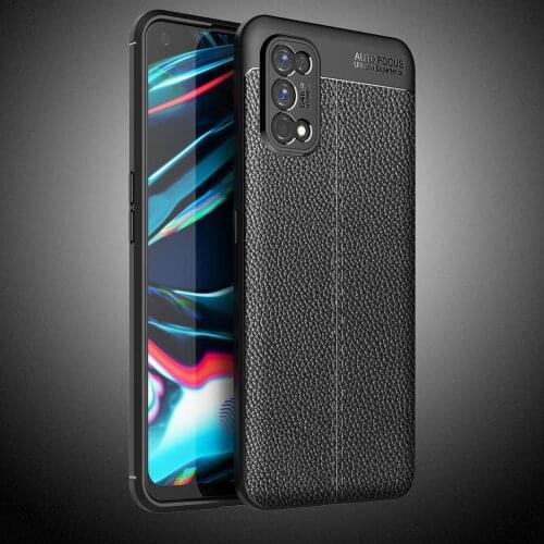 For OPPO Realme 7 Pro X7 Shockproof Case for Realme V3 Q2i Q2 Pro C12 C15 Litchi Grain Pattern Soft Silicone Bumper Back Cover