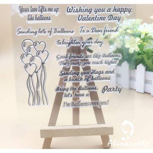 CLEAR STAMPS Balloon Wishs Scrapbooking Card album paper craft rubber roller transparent silicon stamp AlinaCraft