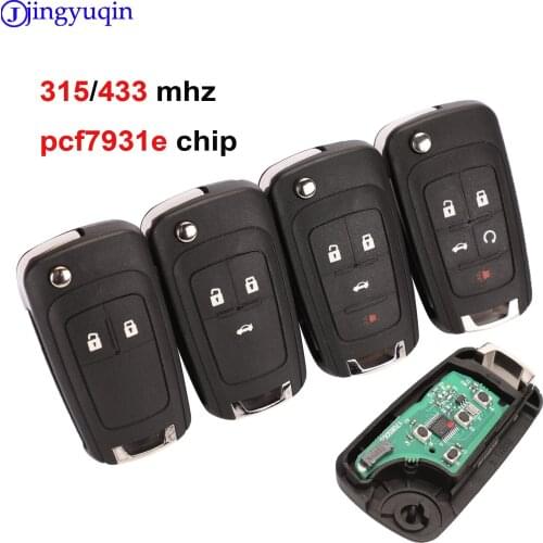 Jingyuqin Car Remote Key Suit for Chevrolet Malibu Cruze Aveo Spark Sail 2/3/4 Buttons 433/315MHz Control Alarm Fob