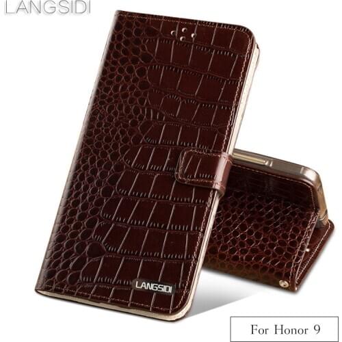 Luxury brand phone case Crocodile tabby fold deduction phone case For Huawei Honor 9 cell phone package handmade custom