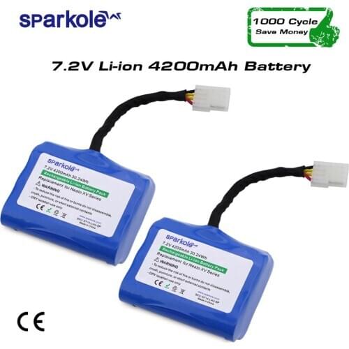 Sparkole 4200mAh Lithium battery for Neato XV-11 XV-12 XV-14 XV-15 XV-25 XV-21 XV Signature Pro Robotic Vacuum Cleaner 2Pack