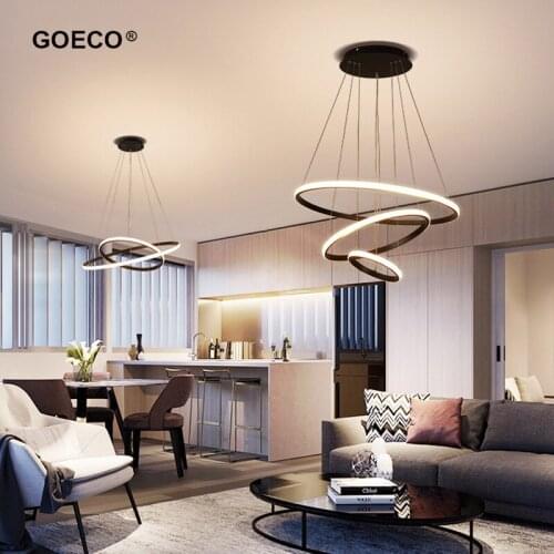 Led Chandelier Modern Pendant Lamp Living Room Bedroom Dining Room Kitchen Circle Ring Hanging Light Restaurant Ceiling Light
