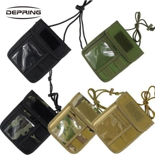 Tactical Men Womens ID Card Credit Passport pouch Holder Multifunction Card Case Purse Chest Hanging Pouch Wallet Bag