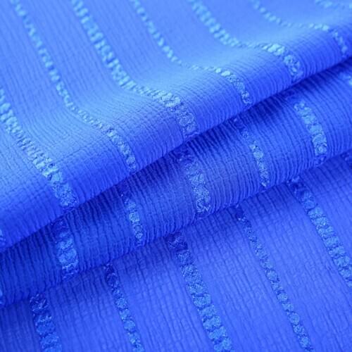 Dress Fabric Shiny Crepe Chiffon Jacquard Stripe Breathable DIY Skirt Craft Material