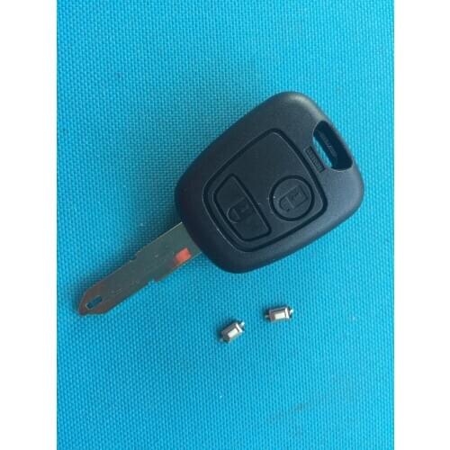 1pcs of New Replacement Key blank For Peugeot 206 2 Button Remote Key Shell no logo Uncut NE73 Blade+ 2pcs micro swicthes