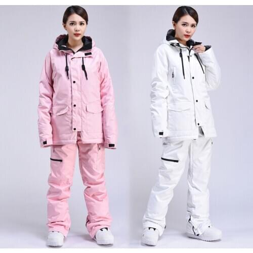Women Ski Suit Windproof Waterproof Ski Jacket and Pants Sets Outdoor Snowboard Jacket Womens Winter Warm Breathable Snow Suit