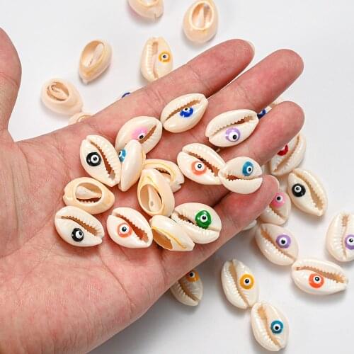 10-30pcs Multicolor Natural Shell Loose Spacer Beads for Jewelry Making Evil Eye Cowrie Conch Beads Diy Charm Necklace Bracelet