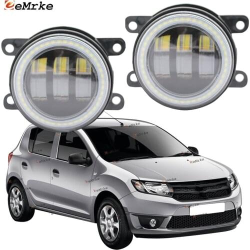 2X Led Angel Eye DRL for Dacia Sandero /Sandero Stepway 2 MK2 2013 2014 2015 2016 LED Fog Lights Lamp Lens Daytime Running Light