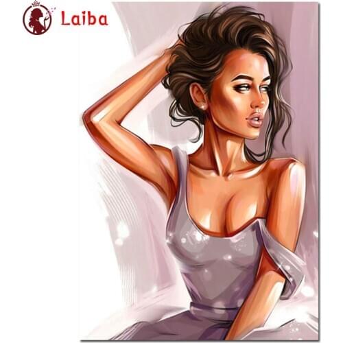 3D picture of rhinestones Fashion Girl Illustration Lip mosaic full embroidery diamonds painting sale crystal beads home decor