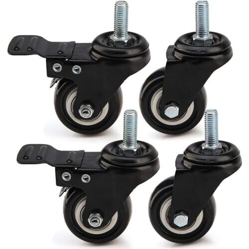 4 x Heavy Duty 50mm PU Swivel Castor Wheels Trolley Furniture Caster