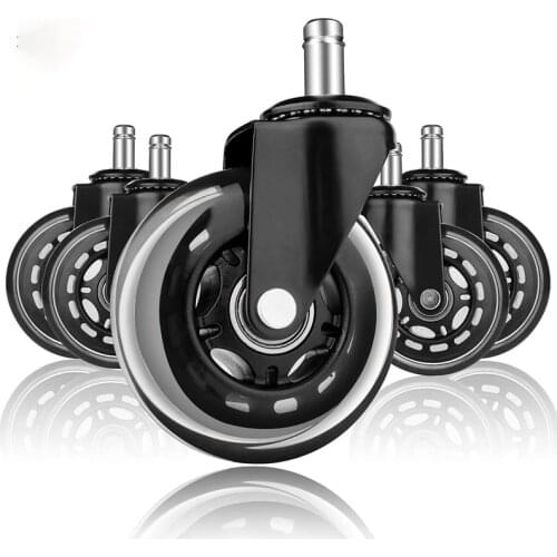 5Pcs Office Chair Caster Wheels Replacement 2.5 Inch Office Chair Wheels Soft Rubber Wheel Furniture Hardware(11X22)