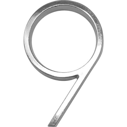 5 in Floating House Number #9 Letter A B C Name Plate Door Alphabet Letters Dash Slash Sign 5 Inch.Zinc Alloy Satin Nickel