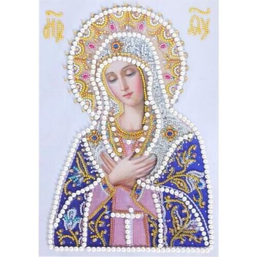 5D Diamond Painting Religious Madonna Special Shape Diamond Embroidery Rhinestone Sticker Diamond DIY Manual Cross Stitch Mosaic