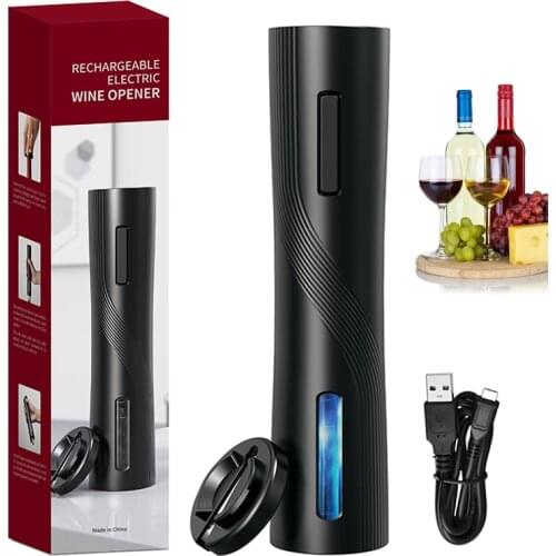 Automatic Corkscrew USB Electric Wine Bottle Opener With Foil Cutter USB Rechargable Red Wine Corkscrew Kitchen Bar Tool