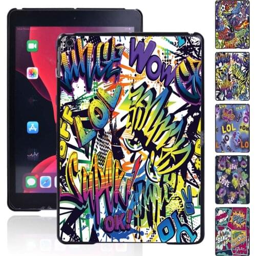 Graffiti Art Pattern Tablet Case For Apple IPad 8 2020 8th Gen 10.2 Inch Ultra Thin Durable Plastic Hard Shell Cover+Free Stylus