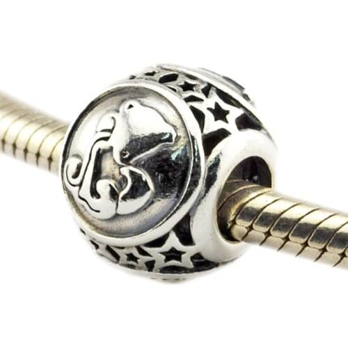 DIY Beads for Jewelry Making Sterling-Silver-Jewelry Aquarius Star Sign Bead Charms Silver 925 Berloque Perles Women