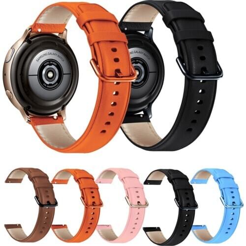 For Samsung Galaxy Watch Active 2 Strap Leather Watchbands Sport Bracelet 20mm For Amazfit Bip Watchband For galaxy watch 46mm