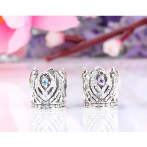 Authentic 925 Sterling Silver Crown beads Fit Original Charms Bracelet Necklace Pendant DIY Jewelry Making