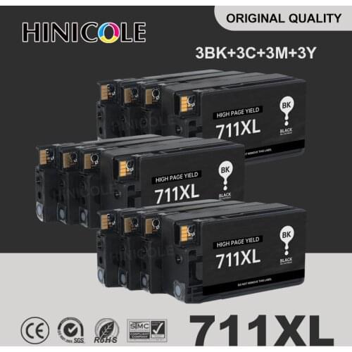 HINICOLE 3 Set Compatible For HP711 for HP 711 Full ink Cartridge For HP Designjet T120 T520 Printer CZ133A CZ130A CZ131A CZ132A