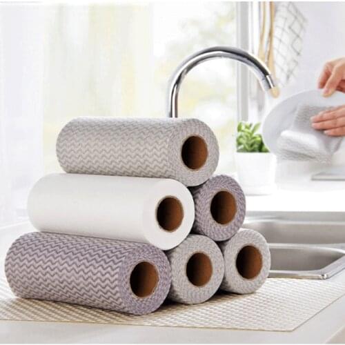 Non-woven Kitchen Cleaning Cloth Disposable Rags Wiping Scouring Pad Dishcloth Desktop Countertop Washing Cloth 50/Pack