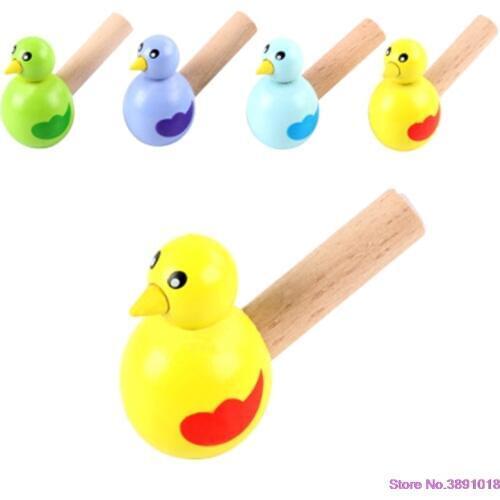 New Bath Toy Wood Bird Whistle Bathtime Musical Toy Kid Early Instrument