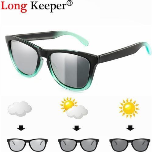 Men Women Cat Eye Polarized Photochromic Sunglasses Driving Goggles Chameleon Transparent Frame Glasses UV400 Lentes Sol Hombre