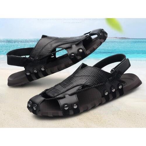 Classic Men Soft Sandals Comfortable Men Summer Shoes Leather Sandals Big Size Soft Sandals Men Roman Comfortable Men Summer