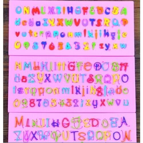 Silicone Fondant Cake Mold Decoration clay mould resin mold numbers and letters