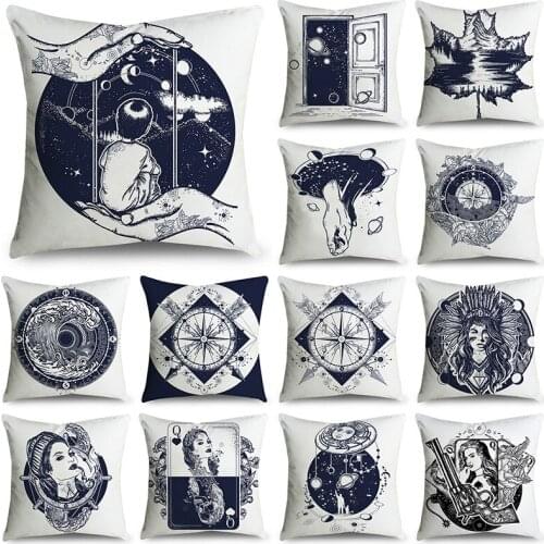Fantasy Nordic Pillow Case 45 * 45cm Polyester Bohemian Home Soft Decoration Car Sofa Cushion Cover