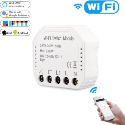 Smart WiFi switch module turn your old switch into smart , compatible with alexa , google home ,IFTTT , timer switch module