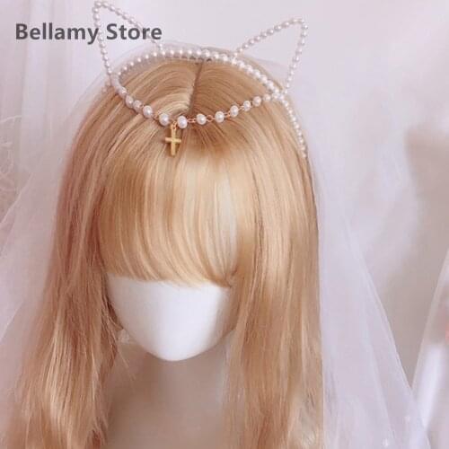 Hand made Girl Lolita neck with strawberry lace bow collar chain