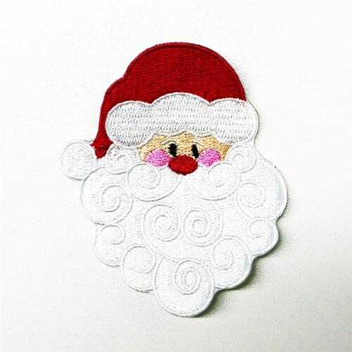 Santa Claus Embroidery Patch Cartoon Christmas Iron on Patches for Clothing Garment Accessories Wholesale Applique Free Shipping