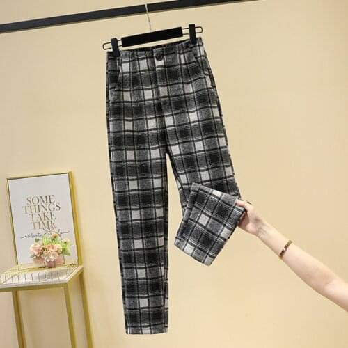 Женские брюки в клетку YM-capacity for love China At AliExpress