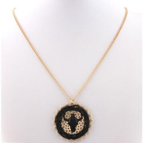 Zouchunfu Collier Bull Head Pendant Necklace for Women Gold Chain Necklace Fashion Vintage Necklace Statement Necklace
