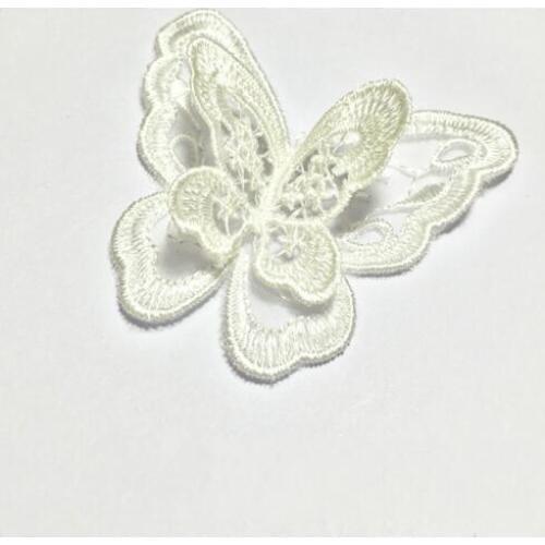 1Pcs Three-dimensional Double-deck Yarn Butterfly DIY Tide Clothes Patch Bridal Headdress Embroidered Cloth Affixed Applique
