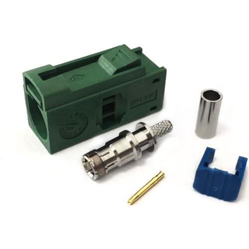 1pc RF FAKRA E 6002 SMB Female Jack Connector Crimp RG316 RG174 LMR100 Cable Green for Car TV1 New Wholesale