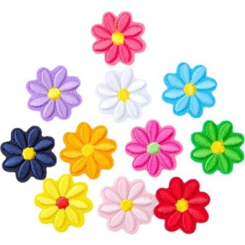 10PCS Embroidery Flowers Sew Iron On Patch For Clothing Bag Hat Jeans Repair Decoration Accessories Applique DIY Crafts