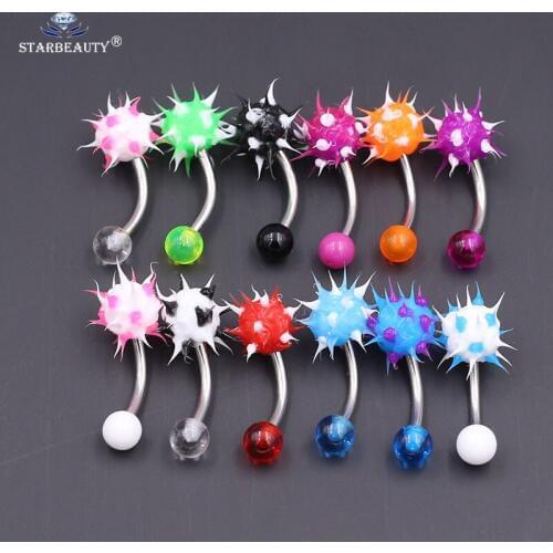 2Pcs Mix Color Silicone Ball Cute Piercing Nave Belly Button Rings Navel Piercing Ombligo 5/8mm Ball Nombril