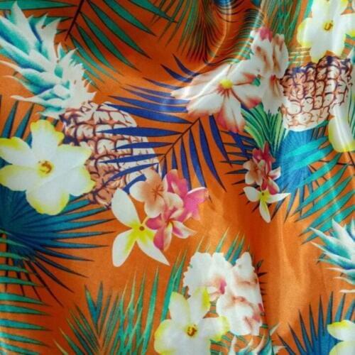 Flower print satin Soft craft sewing Sateen tilda scarf Fabric silky printed DIY sewing ribbon Fabrics